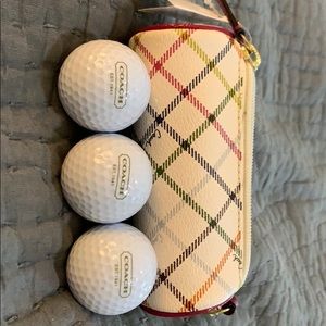COACH golf balls and carrying case